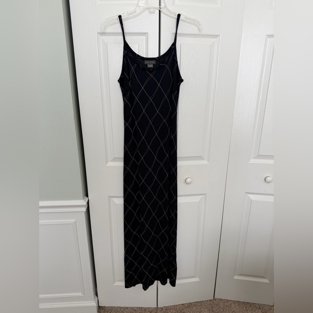 Banana Republic Navy Maxi Dress with Khaki Diamond Print